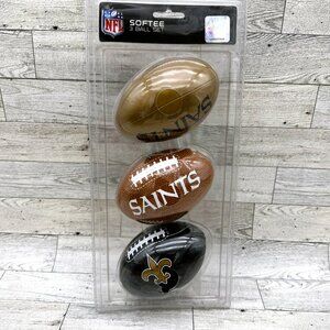 Brand New NFL New Orlean Saints Softee 3 Ball Football Set